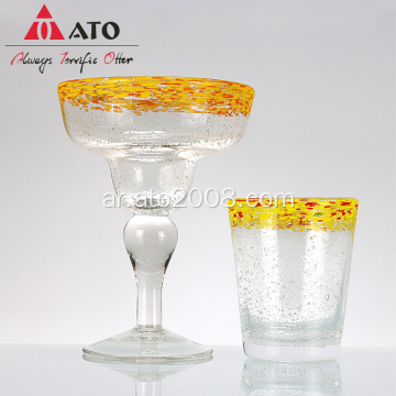 Ato Colorful Rim Rainbow Rim Wine Glass Set